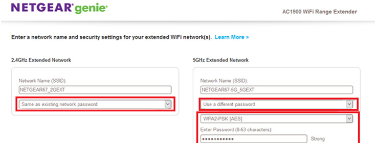 Security Key for WiFi of My Netgear Extender