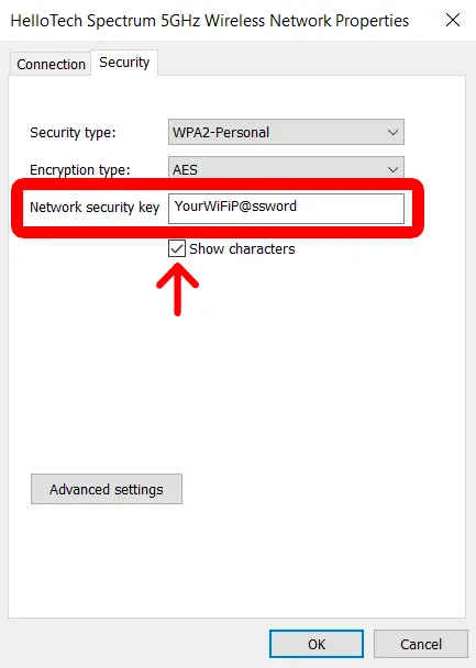 wifi password in windows 10
